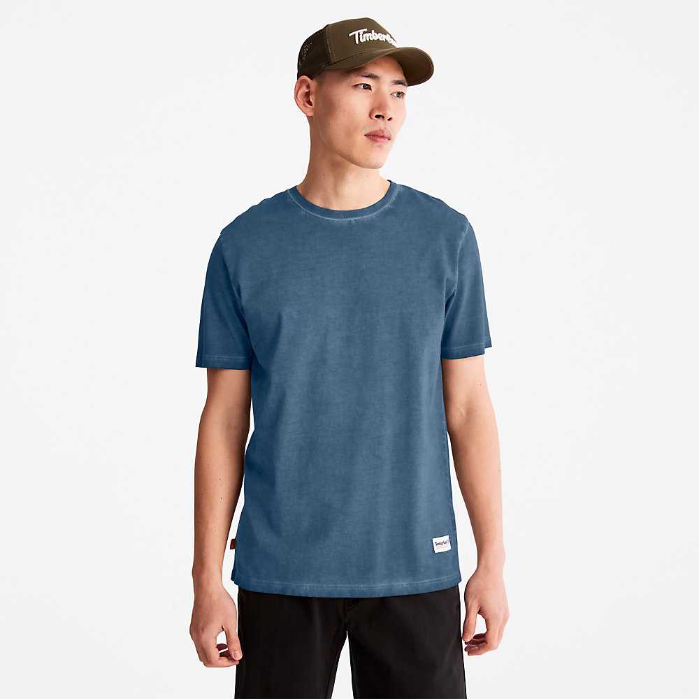 Men's Timberland Lamprey River T Shirts Dark Blue | UAE-1203985