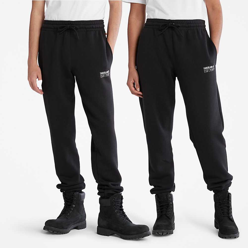 Men's Timberland Luxe Comfort Essentials Refibra™ Track Pants Black | UAE-5013496