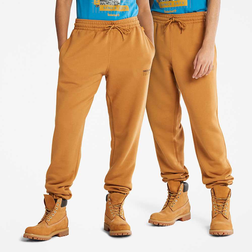 Men's Timberland Luxe Comfort Essentials Refibra™ Track Pants Light Brown | UAE-5814093