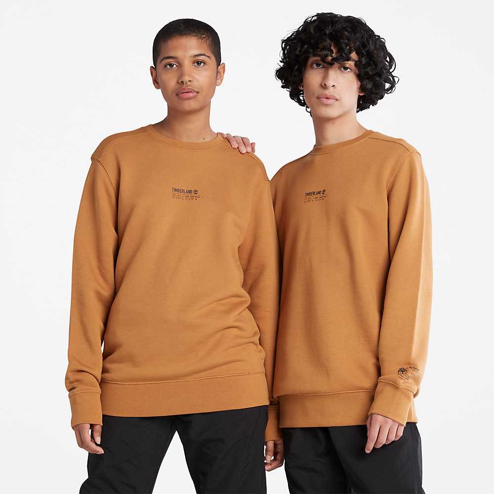 Men's Timberland Luxe Comfort Essentials Raglan Refibra™ Sweatshirt Light Brown | UAE-5846709