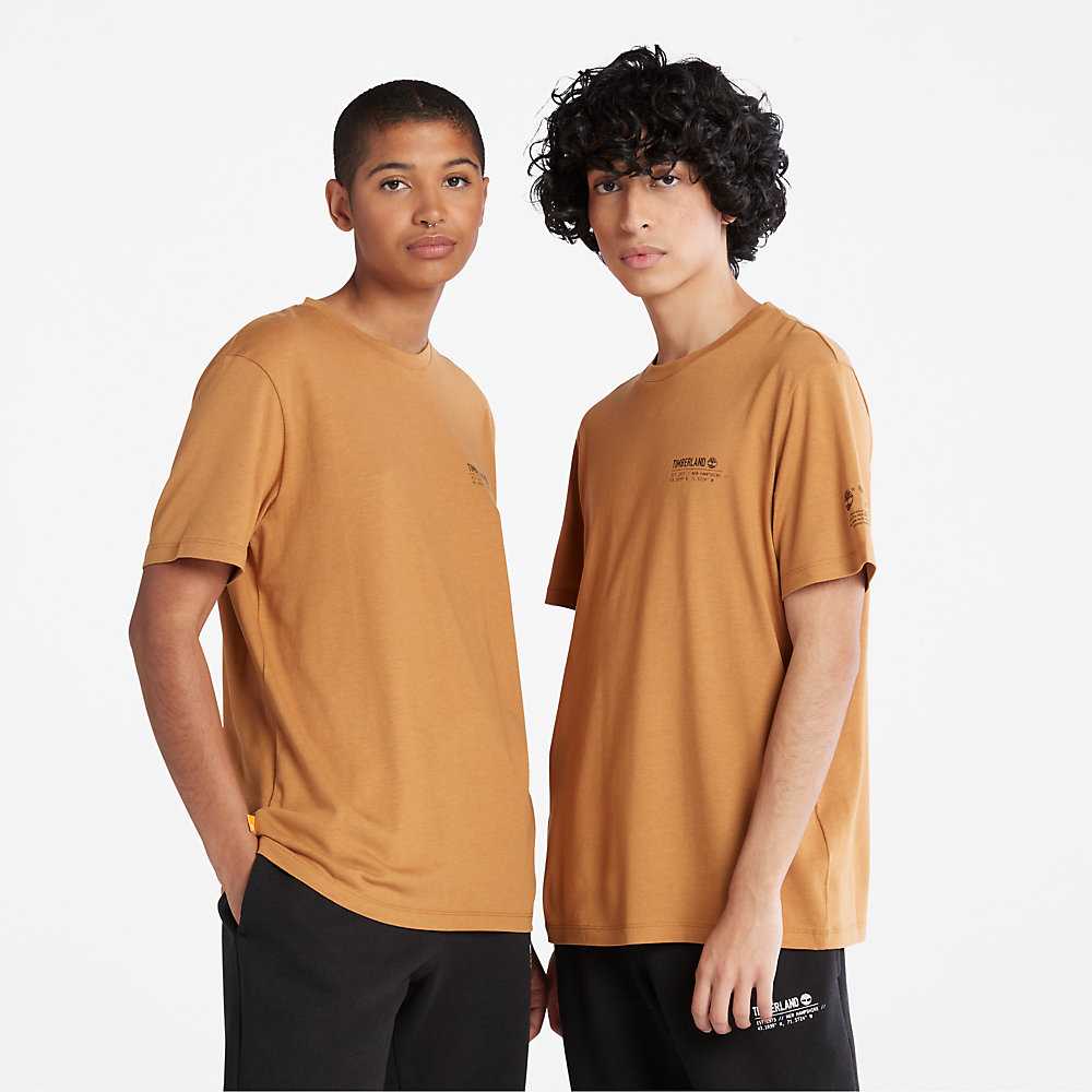 Men's Timberland Luxe Comfort Essentials Tencel™ x Refibra™ T Shirts Light Brown | UAE-8307641