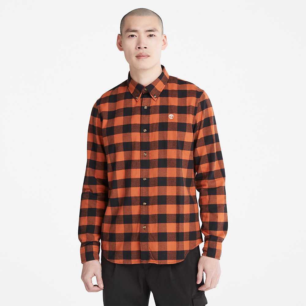 Men's Timberland Mascoma River Check Shirt Orange | UAE-2684079