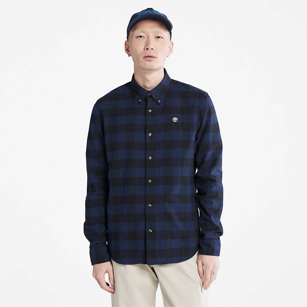 Men's Timberland Mascoma River Check Shirt Navy | UAE-8937245