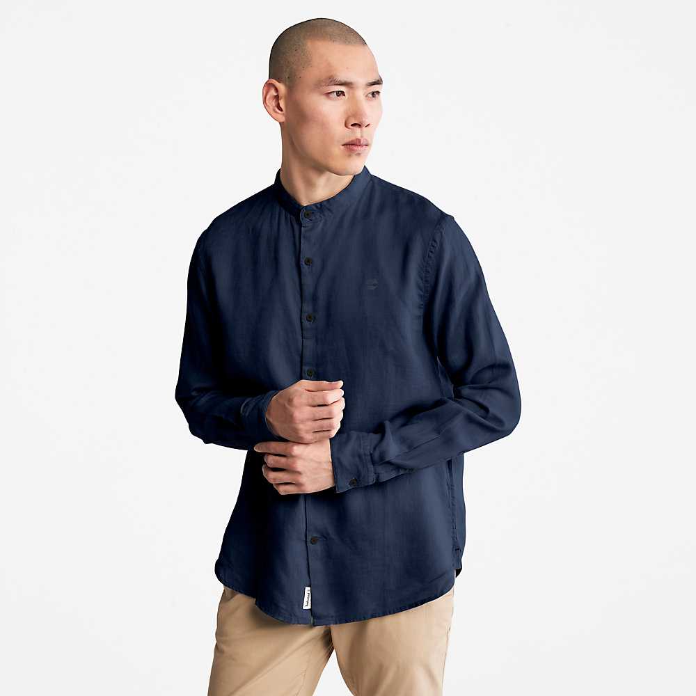 Men's Timberland Mill River Shirts Navy | UAE-3579248