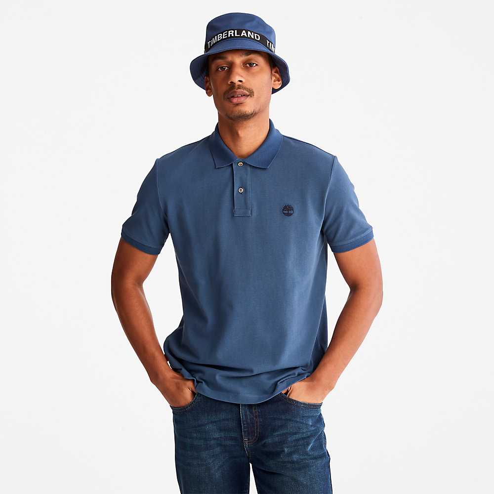 Men's Timberland Millers River Polo Shirts Dark Blue | UAE-0796425