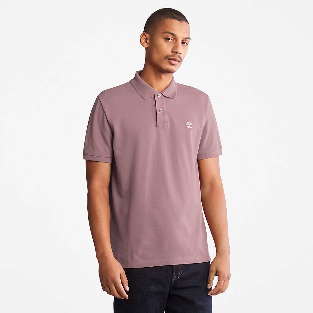 Men's Timberland Millers River Polo Shirts Pink | UAE-3976485