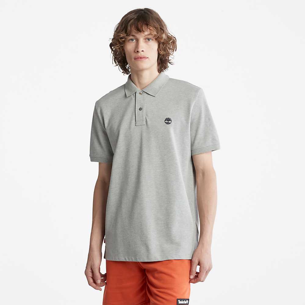 Men's Timberland Millers River Polo Shirts Grey | UAE-4381790