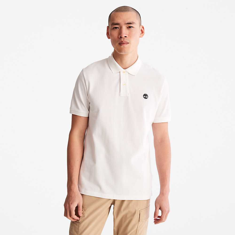 Men's Timberland Millers River Polo Shirts White | UAE-4765032