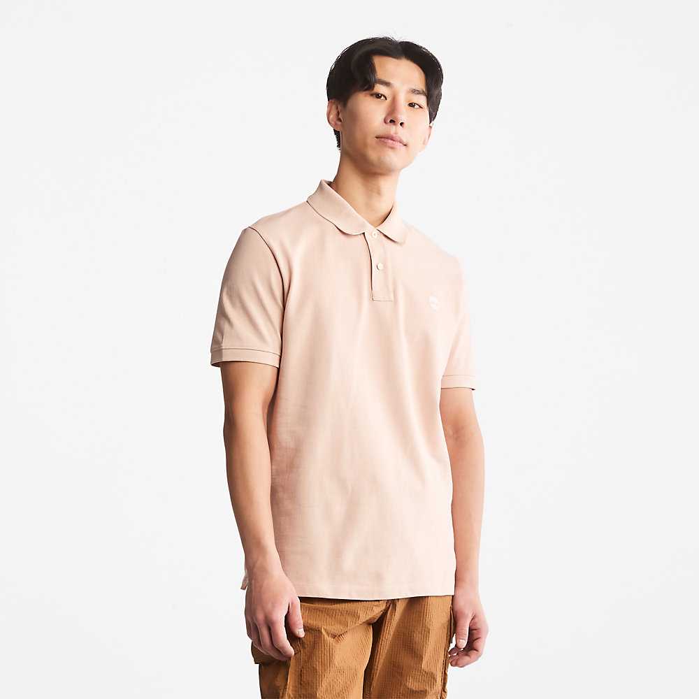 Men's Timberland Millers River Polo Shirts Light Pink | UAE-6429780