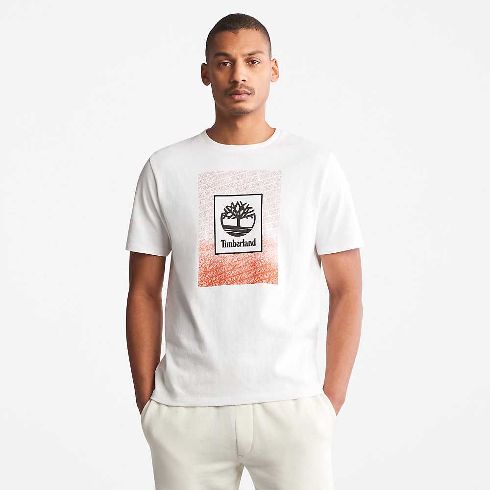 Men's Timberland Outdoor Archive T Shirts White | UAE-5893401