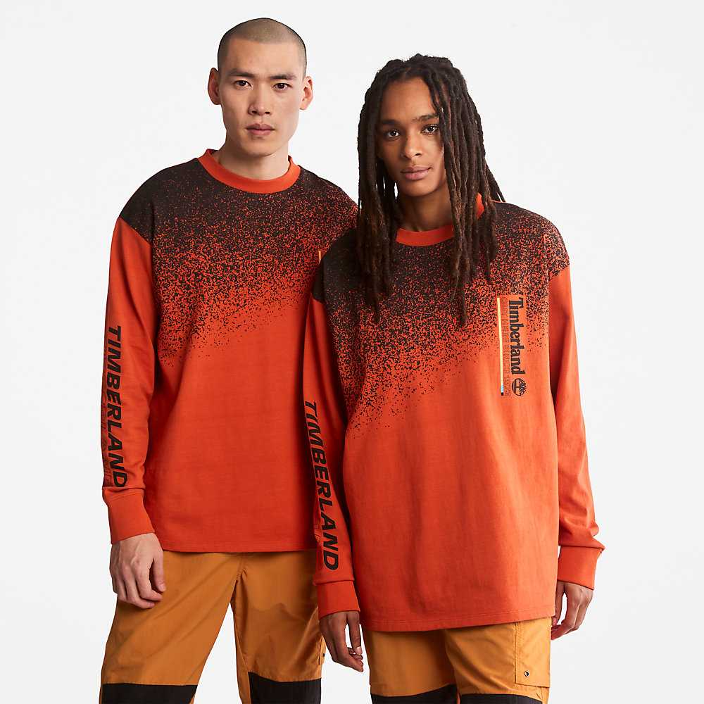 Men's Timberland Outdoor Archive T Shirts Orange | UAE-8904523