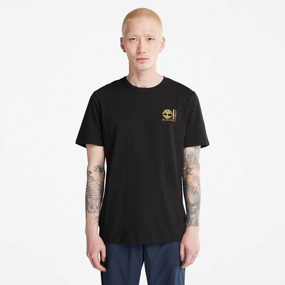 Men's Timberland Photographic T Shirts Black | UAE-7534029