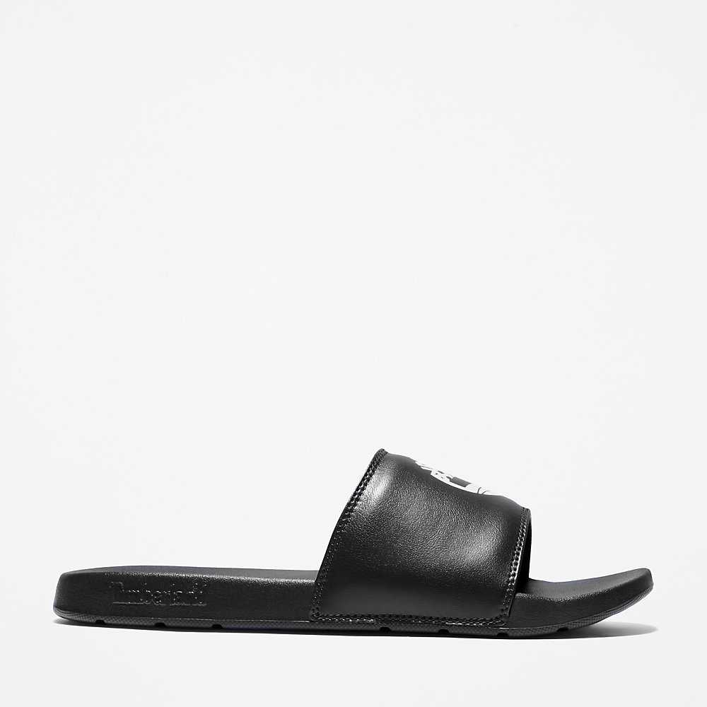 Men's Timberland Playa Slides Black | UAE-6815723