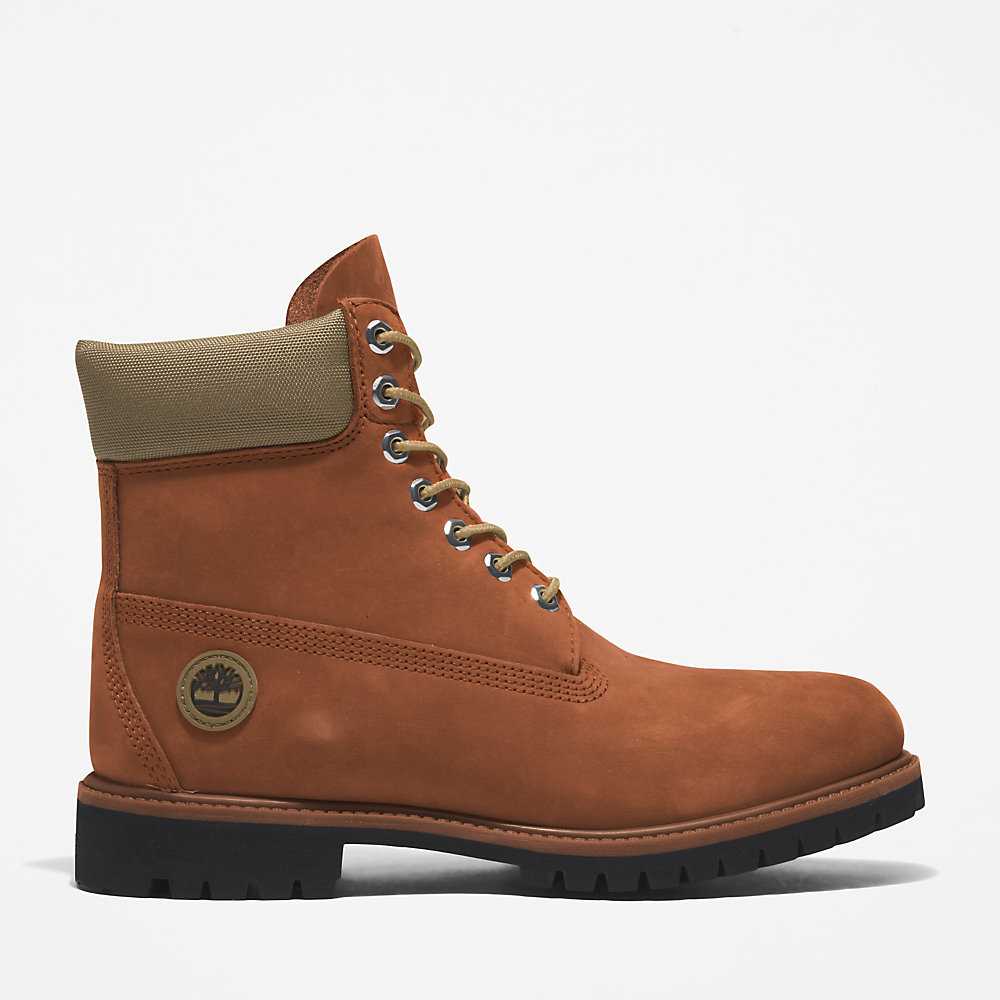 Men's Timberland Premium® 6 Inch Waterproof Boots Brown | UAE-1436087