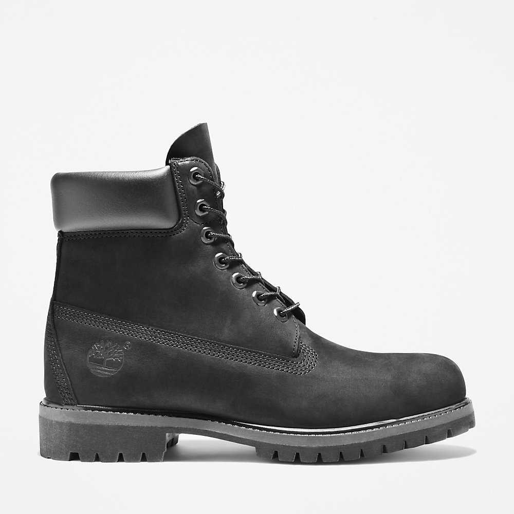 Men's Timberland Premium® 6 Inch Waterproof Boots Black | UAE-6879425