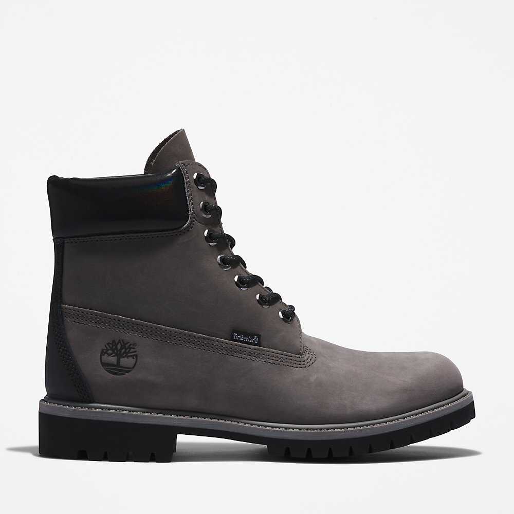 Men's Timberland Premium® 6 Inch Waterproof Boots Dark Grey | UAE-7529830