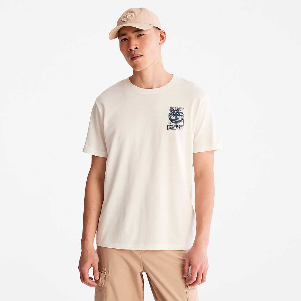 Men's Timberland Refibra™ T Shirts White | UAE-2845397