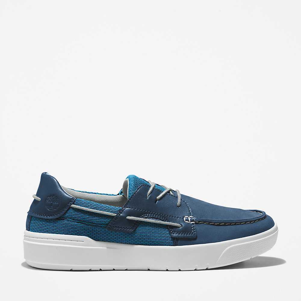 Men's Timberland Seneca Bay Boat Shoes Dark Blue | UAE-8274053