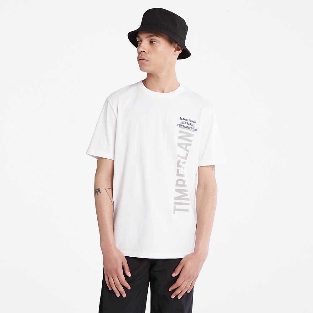 Men's Timberland Side-logo T Shirts White | UAE-3154928