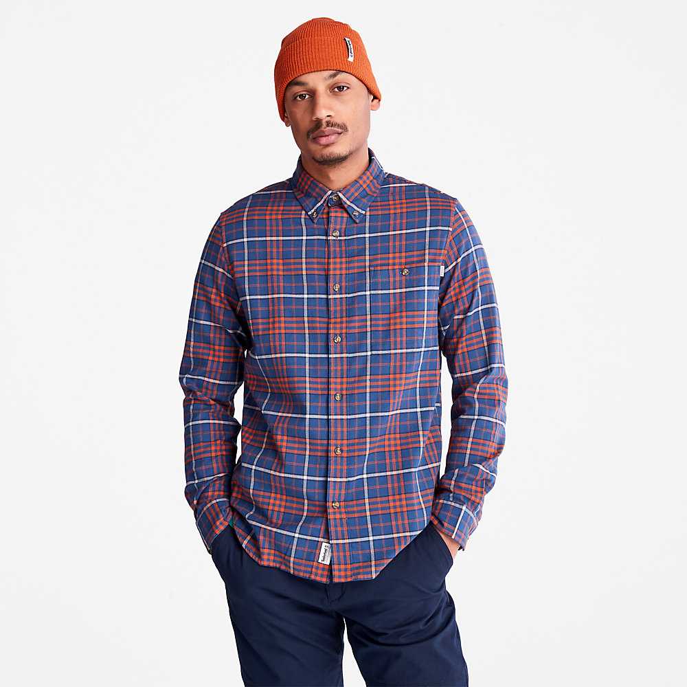 Men's Timberland SolucellAir Shirts Blue | UAE-6921037