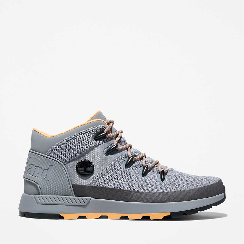 Men's Timberland Sprint Trekker Mid Hiking Boots Grey | UAE-3721860