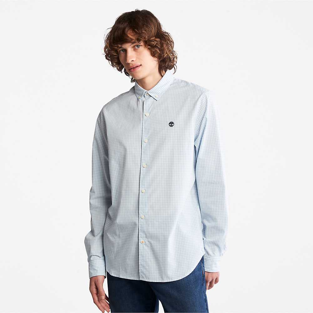 Men's Timberland Suncook River Shirts Blue | UAE-8756203