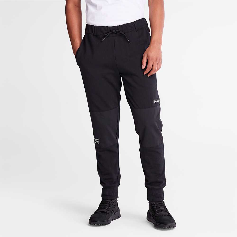 Men's Timberland Tonal Knee Track Pants Black | UAE-9714350