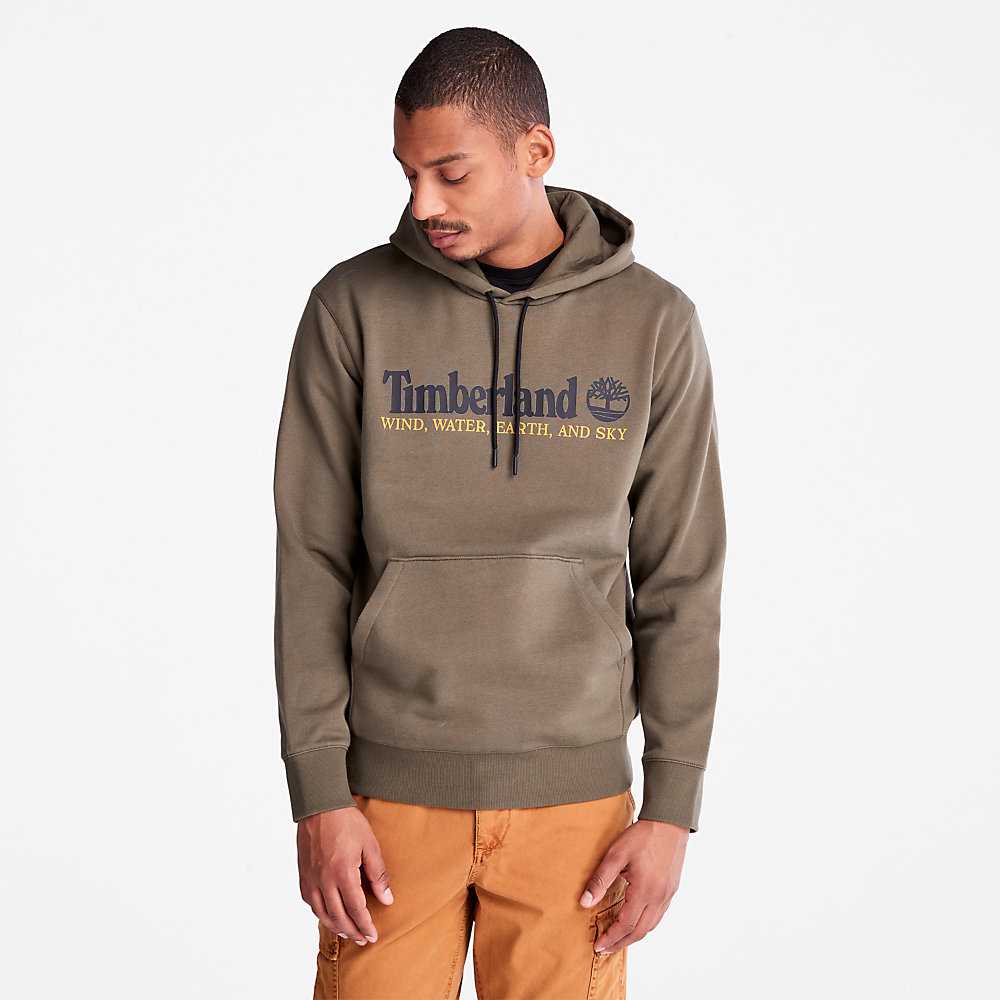 Men's Timberland Wind Water Earth And Sky Hoodie Green | UAE-0146783