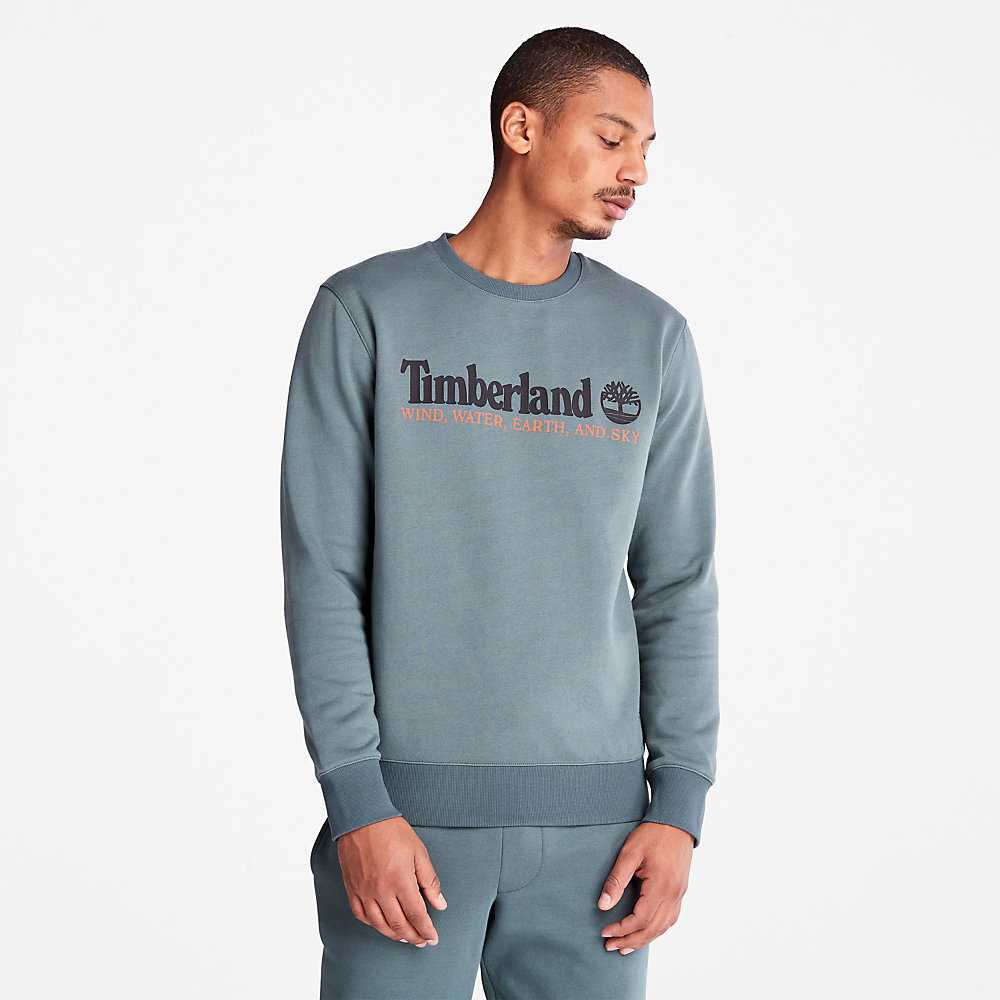 Men's Timberland Wind Water Earth And Sky Sweatshirt Green | UAE-1203946