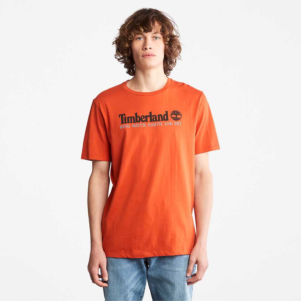 Men's Timberland Wind Water Earth And Sky T Shirts Orange | UAE-1387924