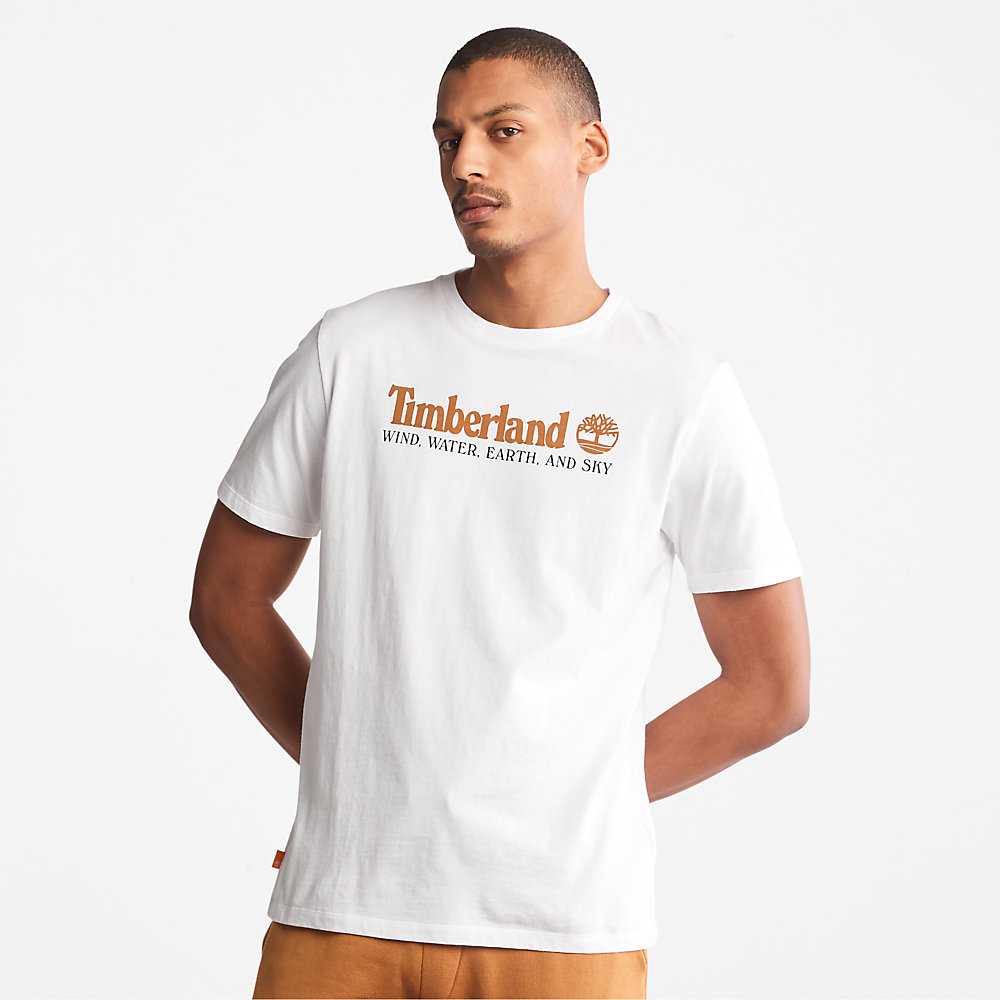 Men's Timberland Wind Water Earth And Sky T Shirts White | UAE-1495728