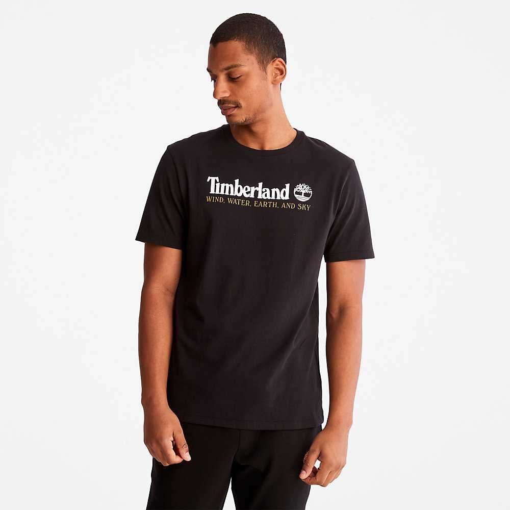 Men's Timberland Wind Water Earth And Sky T Shirts Black | UAE-5283961