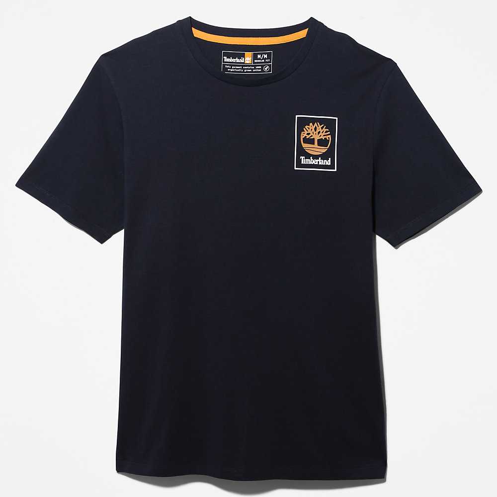 Men's Timberland Wind Water Earth And Sky T Shirts Dark Blue | UAE-7528106