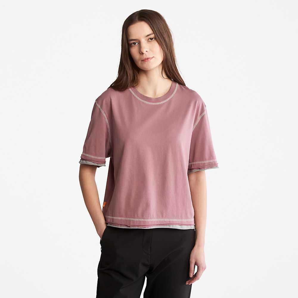 Women's Timberland Anti-Odour Supima® T Shirts Purple | UAE-8341590