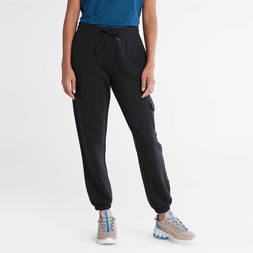 Women's Timberland Cargo Track Pants Black | UAE-1378952