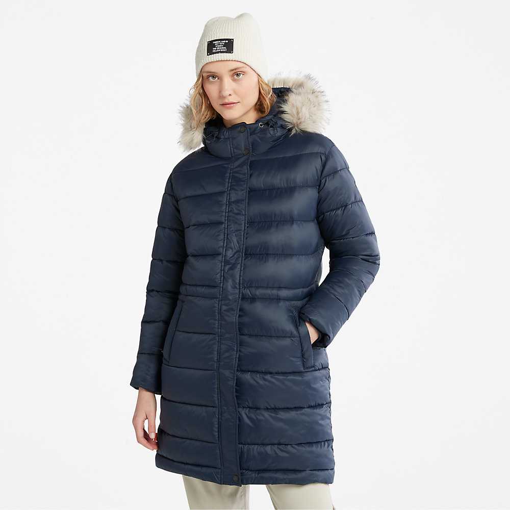 Women's Timberland Down-Free Parka Jackets Dark Blue | UAE-9270536