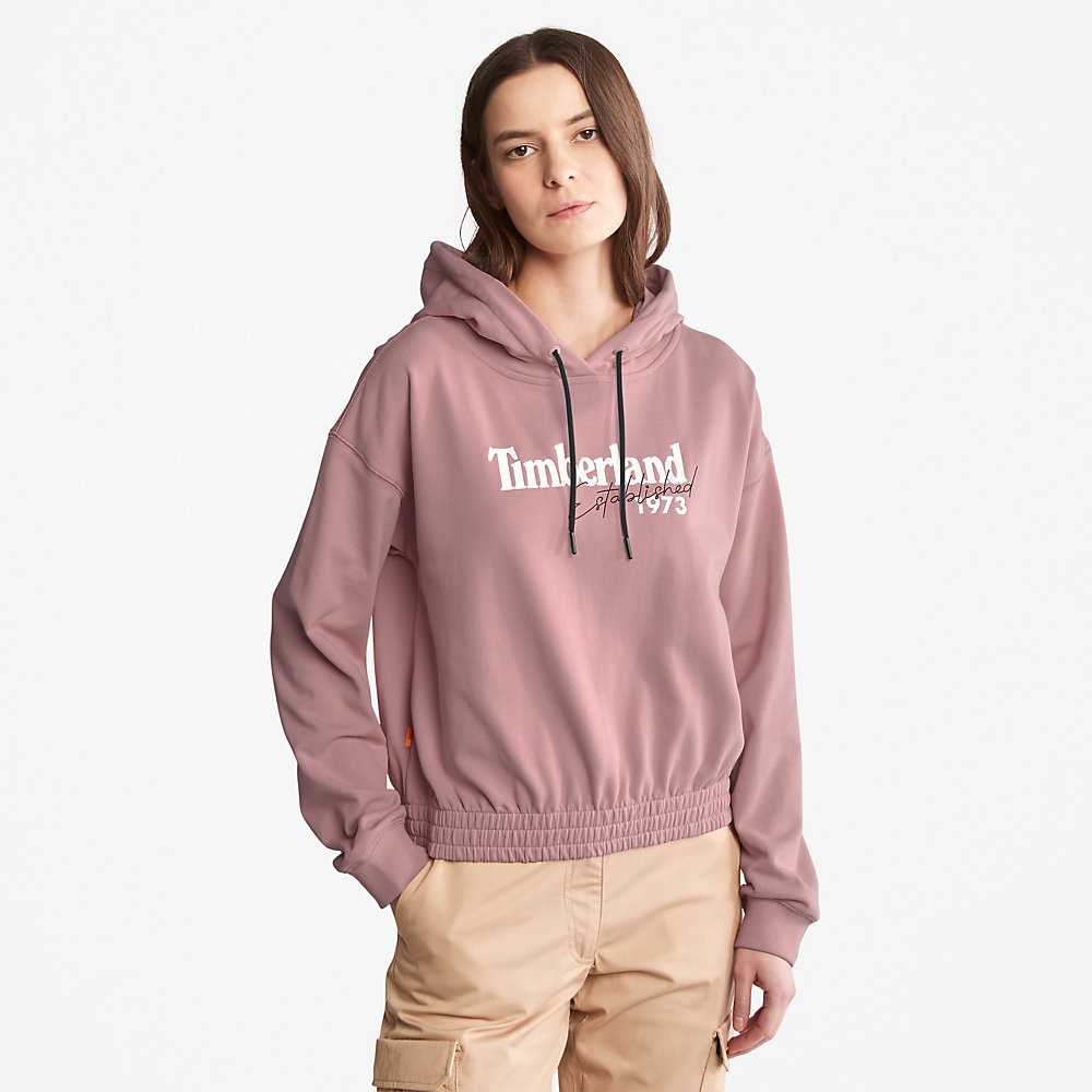 Women's Timberland Established 1973 Hoodie Pink | UAE-2819546