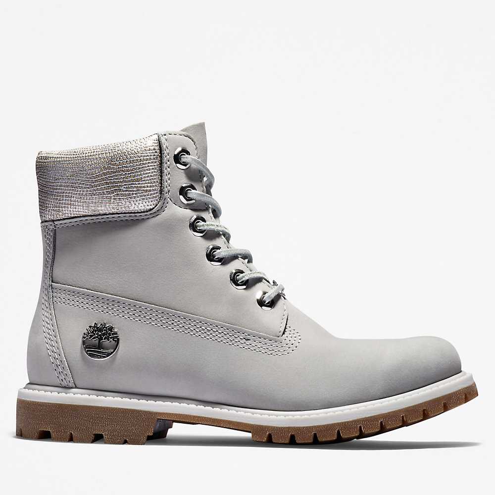 Women's Timberland Premium® 6 Inch Waterproof Boots Light Grey | UAE-2465193