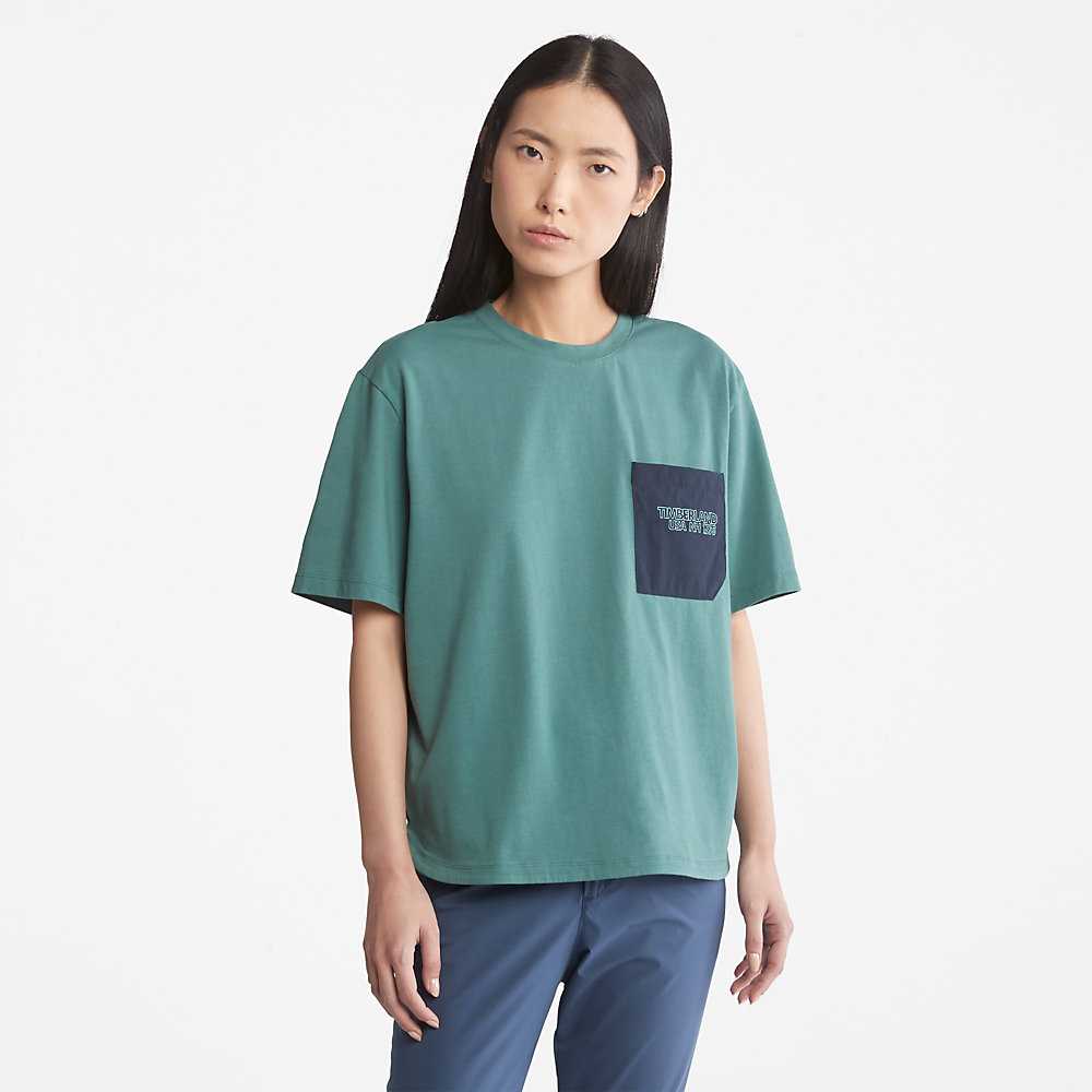 Women's Timberland TimberCHILL™ T Shirts Turquoise | UAE-8261035